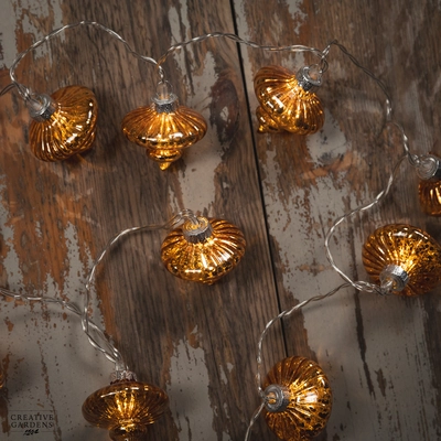 10 Antique Glass Shade String Lights - Warm White