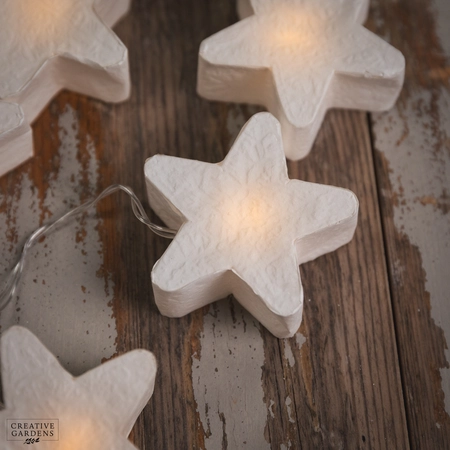 10 Paper Star String Lights - Warm White - image 2