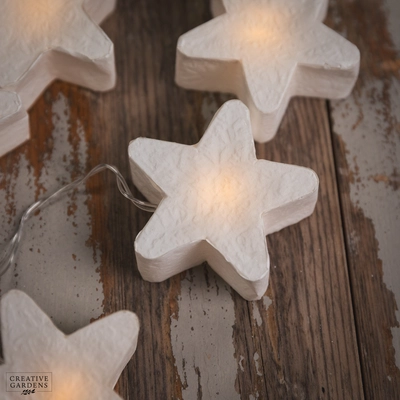 10 Paper Star String Lights - Warm White - image 2