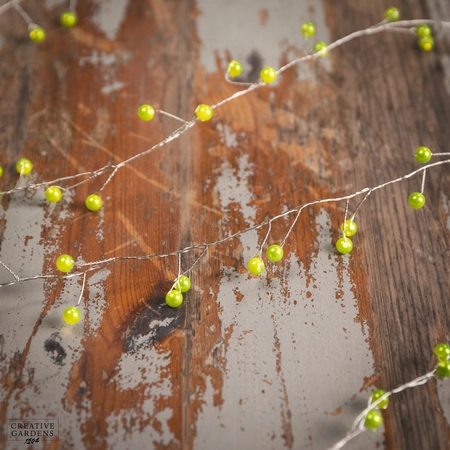 100 Green Snowberry LED Cluster Wire Garland - image 1