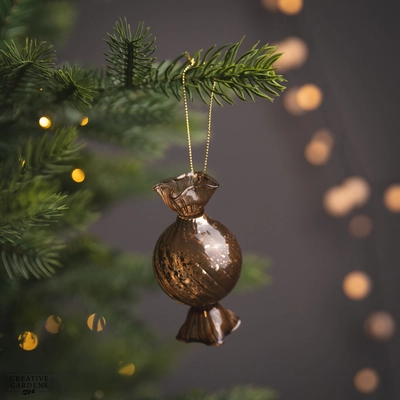 10Cm Brown Glass Round Sweet Wrapper