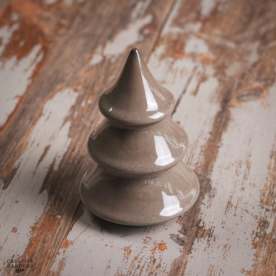 14Cm 3 Tier Ceramic Brown Christmas Tree - image 2