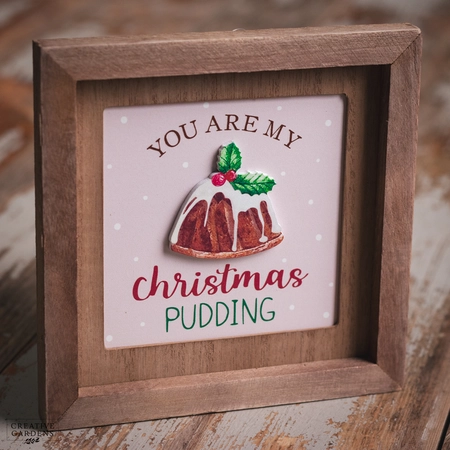 15Cm Natural Wooden Christmas Pudding Sign - image 2