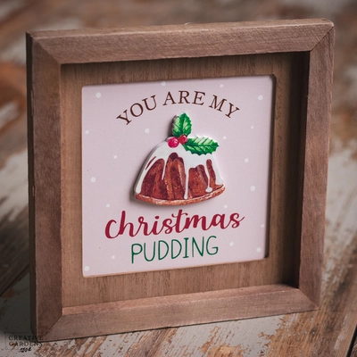 15Cm Natural Wooden Christmas Pudding Sign - image 2
