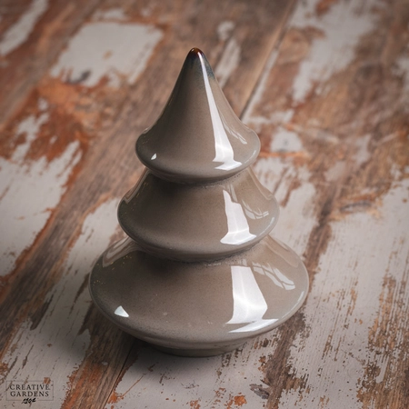 19Cm 3 Tier Ceramic Brown Christmas Tree - image 2