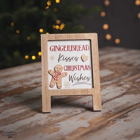 20Cm Double Sided Wooden Board Gingerbread Sign - image 2