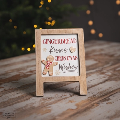 20Cm Double Sided Wooden Board Gingerbread Sign - image 2