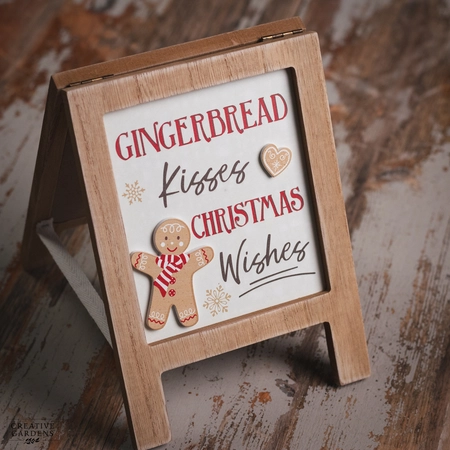 20Cm Double Sided Wooden Board Gingerbread Sign - image 3