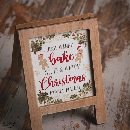 20Cm Double Sided Wooden Board Gingerbread Sign - image 4
