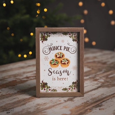 21Cm White Wooden Mince Pie Season Is Here Sign