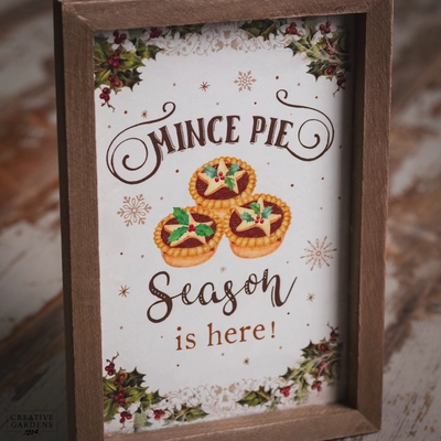 21Cm White Wooden Mince Pie Season Is Here Sign - image 2