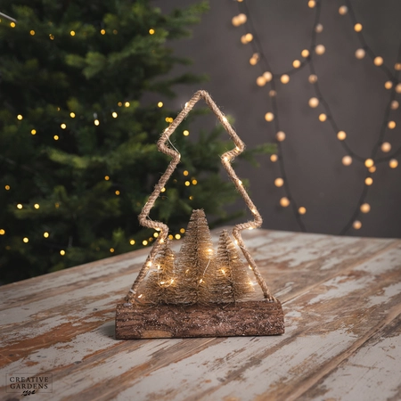 30 Micro LED Jute Tree Frame Light - Warm White - image 1