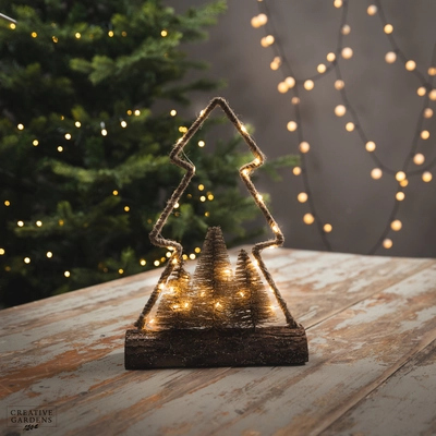 30 Micro LED Jute Tree Frame Light - Warm White - image 2