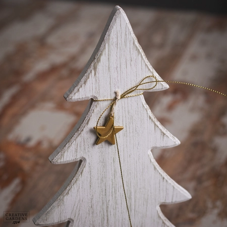 31Cm White Wooden Table Top Tree - image 2