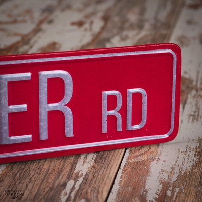 43Cm Red Metal Reindeer Road Sign - image 2