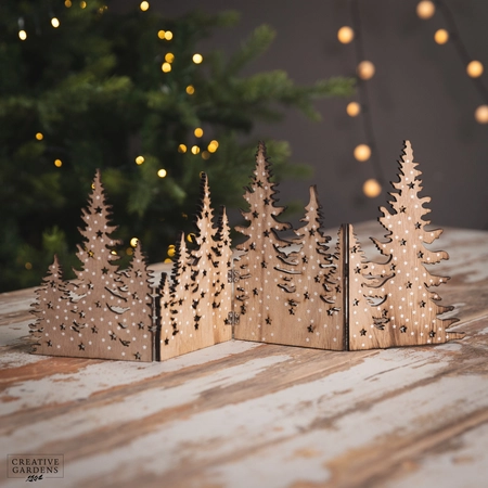 46Cm Wooden Fold Out Tree Scene - Natural - image 1