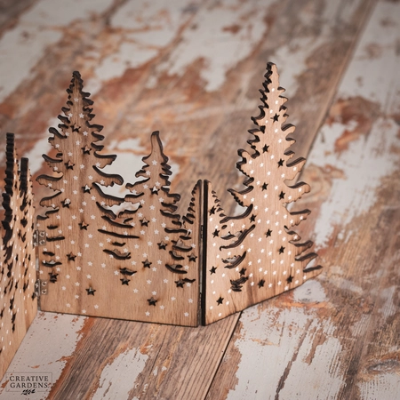 46Cm Wooden Fold Out Tree Scene - Natural - image 2