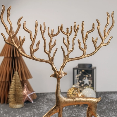 47cm Gold Stag Ornament - image 2