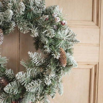 50cm Windham Frosted Wreath - image 2