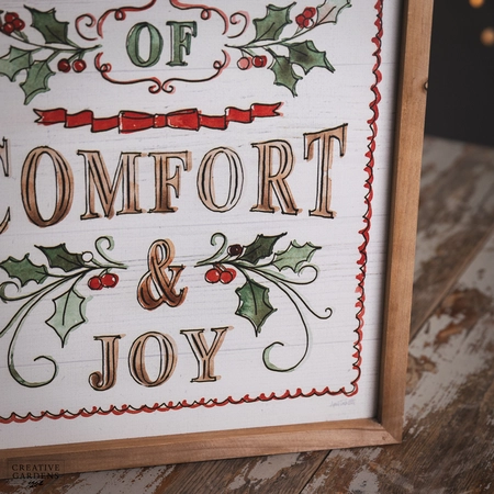 51Cm Wooden Sign With Tidings Of Comfort & Joy - image 2