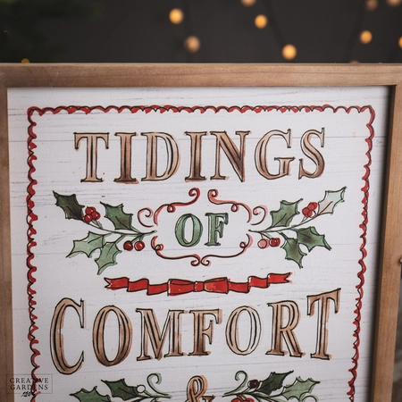 51Cm Wooden Sign With Tidings Of Comfort & Joy - image 3