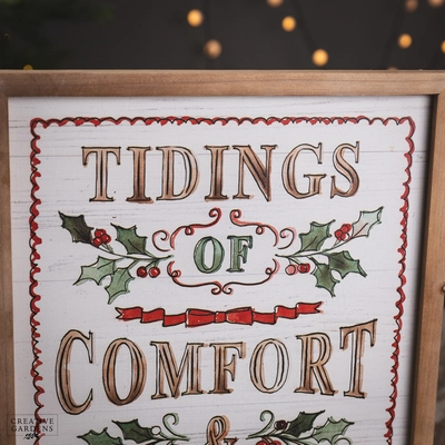 51Cm Wooden Sign With Tidings Of Comfort & Joy - image 3