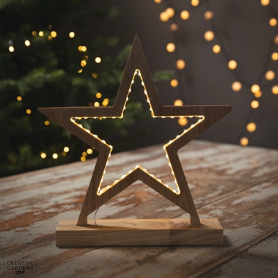 57 Micro LED Wooden Star Frame - image 2