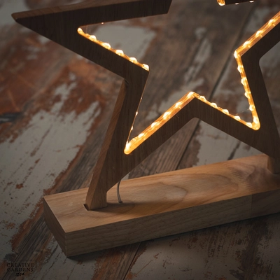 57 Micro LED Wooden Star Frame - image 3