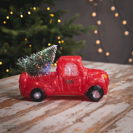 Acrylic LED Red Truck with Tree - image 1