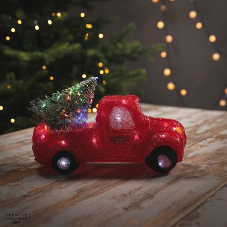 Acrylic LED Red Truck with Tree - image 2