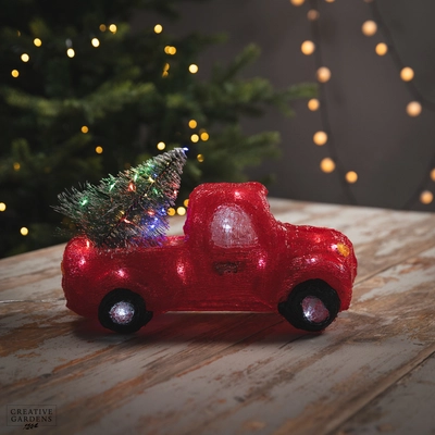 Acrylic LED Red Truck with Tree - image 2