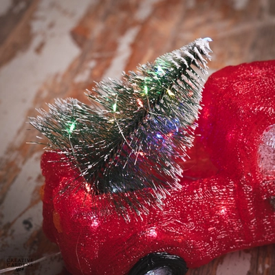 Acrylic LED Red Truck with Tree - image 3