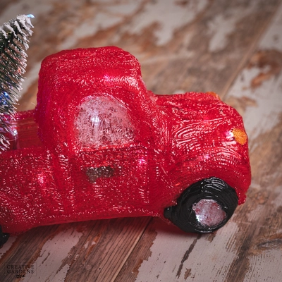 Acrylic LED Red Truck with Tree - image 4