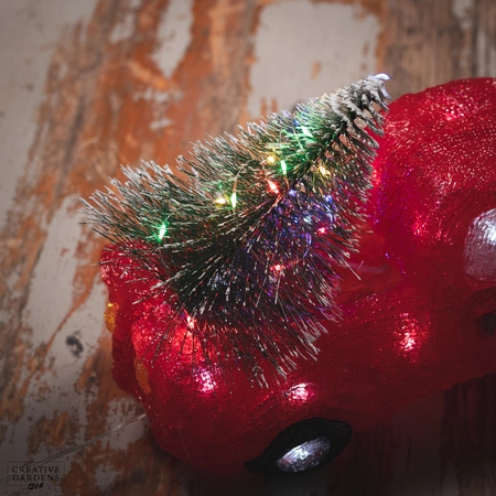 Acrylic LED Red Truck with Tree - image 5