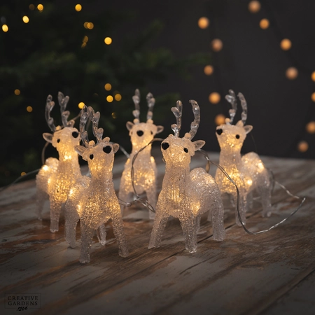 Acrylic LED Reindeer String Lights 5pk - image 2