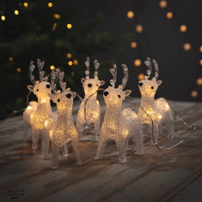 Acrylic LED Reindeer String Lights 5pk - image 2