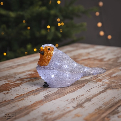 Acrylic LED Robin 14cm