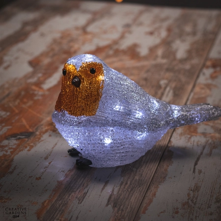 Acrylic LED Robin 14cm - image 3
