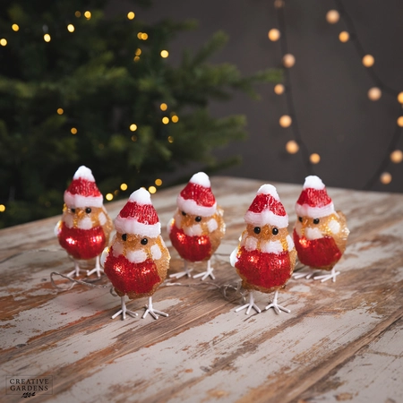 Acrylic LED Robin with Hat & Scarf String Lights - image 1