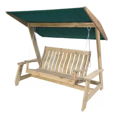 Alexander Rose Farmers Pine Swing Seat with Ecru Canopy - image 1