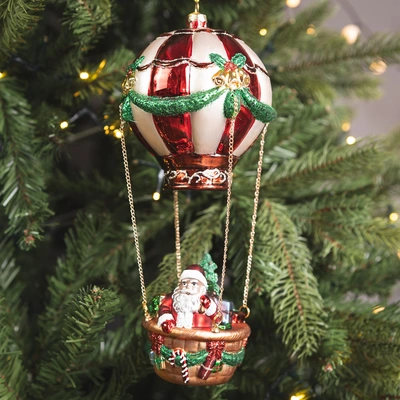 Balloon Glass with Hanging Santa