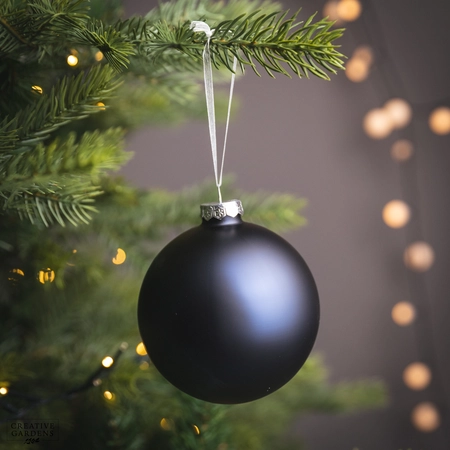 Bauble Glass Matt Night Blue 10cm