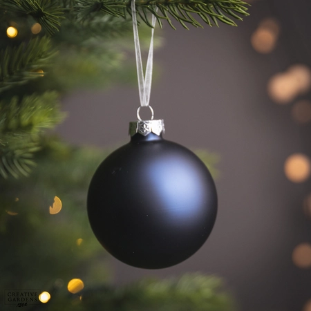 Bauble Glass Matt Night Blue 8cm