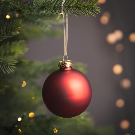 Bauble Glass Matt Red 8cm