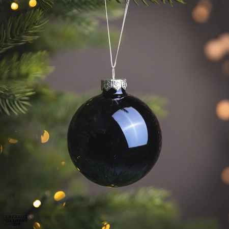 Bauble Glass Shiny Night Blue 8cm