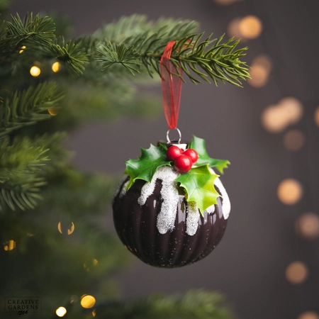 Baubles Glass Matt W Berries