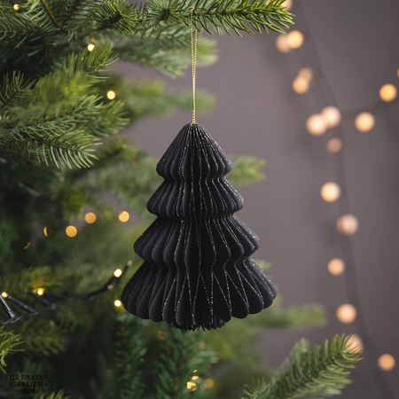 Black Tree Paper Gold Glitter 15cm