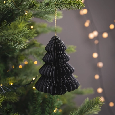 Black Tree Paper Gold Glitter 15cm