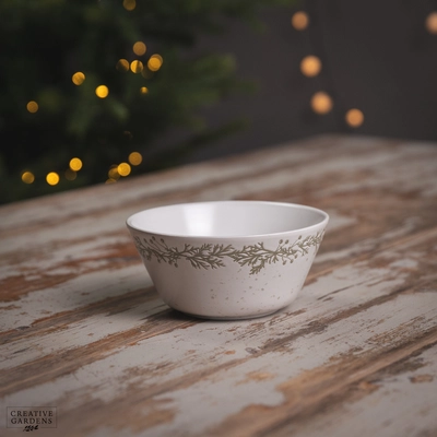 Bowl Stoneware Pattern Print Wreath