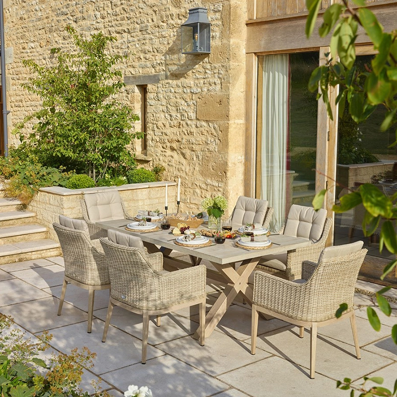 Bramblecrest Monterey 6 Seat Armchair Set Sandstone Creative Gardens